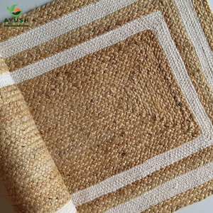 Tapis de cuisine en jute et coton 100% tapis naturels faits à la main avec des options personnalisées pour la décoration de la maison - Product Image 4