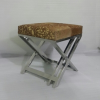 Repose-pieds en métal de style croisé, cadre en acier inoxydable, design moderne, durable pour salon, appartement, atelier, maison, entrepôt
