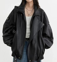 Veste en cuir PU pour femmes de haute qualité, vêtements de mode en gros, veste décontractée surdimensionnée pour femmes, personnalisable