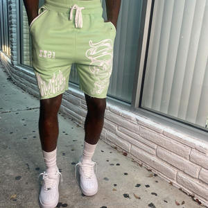 Short d'entraînement de gym pour homme avec logo personnalisé Short en maille ample imprimé sur toute la surface Entraînement d'été Taille 6XL Tissu éponge motif sublimé - Product Image 3