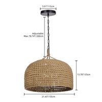Luminaire suspendu en rotin tressé pour restaurants, salles à manger et projets hôteliers