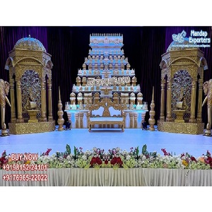 Manavarai-escenario tradicional de Gopuram, mantel de escenario de Manavarai, para bodas, Gran recepción - Product Image 1