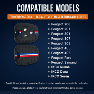 Housse de clé en silicone compatible avec IKCO Dena Plus Tara Soren Runna, porte-clés sport noir à 3 boutons avec bande tricolore - Product Image 5