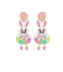 Vente chaude ethnique graine perlée boucles d'oreilles pour femmes Style lapin classique avec perle d'imitation pour les fêtes - Product Image 3