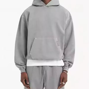 Hombres de alta calidad Precio barato Pullover Hoodies Heavy French Terry Pullover Hoodie Custom Drop Shoulder Fleece Sudadera con capucha de gran tamaño - Product Image 1