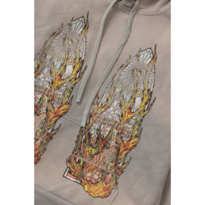 New Style 400gsm Heavyweight cotton blended French Terry Fabric Distressed Hoodies Wholesale Men Pullover Screen Print - Product Image 6