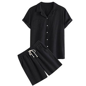 2025 conjuntos cortos para hombres ropa informal verano hombre conjunto de 2 piezas trajes deportivos para hombres camisas y pantalones cortos conjuntos masculinos gimnasio - Product Image 2