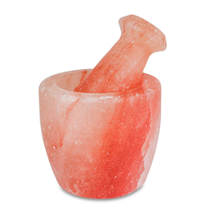 Juego de molinillo de sal del Himalaya tallado a mano y mortero, herramientas de especias de roca Rosa natural con logotipo personalizado - Product Image 1