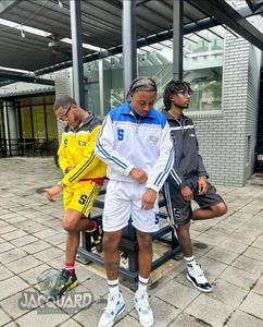 Ensemble pantalon court coupe-vent personnalisé de haute qualité survêtements réfléchissants ensemble short et veste à fermeture éclair unisexe pour hommes - Product Image 1