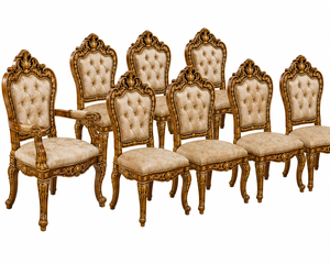 Baroque Fusion 10-Seater <b>Dining</b> Set with Gold Detailing With Console <b>Table</b> Prestigious Maharaja Style <b>Dining</b> <b>Table</b> & Chairs Set - Product Image 2