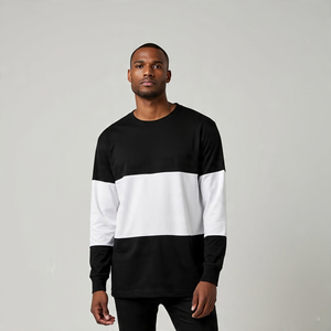 Men Crew Neck Long Sleeve T Shirt Custom White Black Summer Tee Shirt Men's <b>Drop</b> Shoulder Streetwear TShirt Men's - Product Image 4