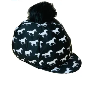 HORSE HELMET LYCRA COVERS CUSTOMIZE PRINTING ONE SIZE FIT DIFFERENT COLORS NICE QUALITY