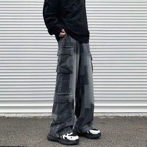 Vintage Side Striped Straight Jean High Street Wash Blue Baggy Denim Pantalones Hip Hop Moda Jeans Hombre - Product Image 6