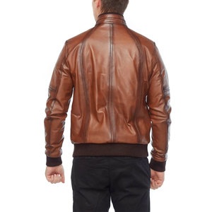 Veste en cuir pour hommes de haute qualité coupe ajustée séchage rapide dernier style avec tissu en toile vêtements d'hiver du fabricant professionnel - Product Image 3
