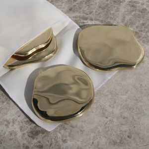 Posavasos Redondos de Metal de la Mejor Calidad, Chapados en Oro, Ecológicos, Únicos, Reutilizables, para Mesa, Tapetes y Almohadillas, Posavasos de Calidad de Exportación - Product Image 3