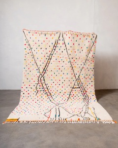 Độc đáo BENI ourain thảm mềm phòng ngủ thảm Ma-rốc Boho BENI ourain albertina Tay Thắt Nút Len bông màu be đen khu vực thảm - Product Image 2