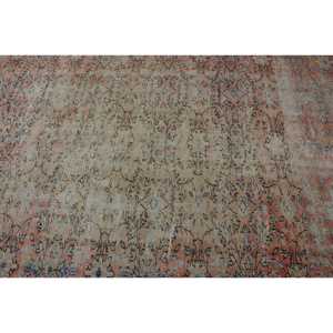 พรมตุรกี 5.5x9.1 ฟุต สีแดงน้ำเงินลายดอกไม้ พรมขนสัตว์วินเทจ - Product Image 5