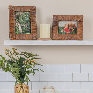 Hot Product Handmade Wicker Rattan <b>Photo</b> <b>Frame</b> | Rattan Water Hyacinth Decoration Wall Picture <b>Frame</b> 2 Colors for Home Decor - Product Image 6