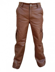 Pantalon en cuir décontracté pour hommes, lavé, couleur personnalisée, écologique, imperméable, grande taille Service OEM - Product Image 4