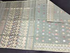 Nueva tendencia exclusiva Deshi Dhakai Jamdani Sharee calidad de exportación para mujeres JAMDANI tela azul rojo verde dorado de Bangladesh - Product Image 3