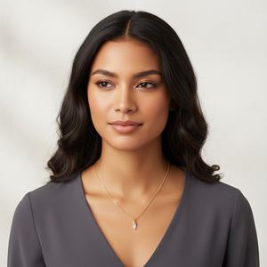 Collier en argent sterling avec pendentif en quartz rose en forme de balle plaqué or pour fiançailles, mariage et fête - Product Image 4