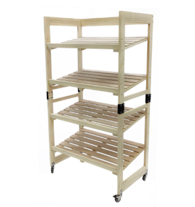 Étagères inclinées en bois dur pour l'exposition de pain et de produits de boulangerie - Product Image 4