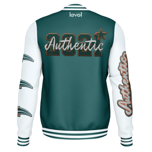 Chaqueta universitaria de chenilla de cuero PU de alta calidad para hombre, diseño Vintage de Hip Hop personalizado con decoración de patrón, respetuoso con el medio ambiente - Product Image 2