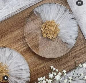 Dessous de verre en résine de luxe faits à la main personnalisés, coussinets carrés de couleur personnalisables pour ensemble de table de tapis de cuisine au meilleur prix - Product Image 6