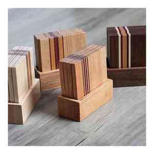 Dessous de verre en bambou de conception personnalisée et fabriqués en bois de noyer rond forme personnalisée artisanat en Inde avec qualité d'exportation - Product Image 5