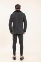 Parka d'hiver pour homme Valeriano Romano, qualité supérieure, cuir d'agneau véritable, tissu en laine et polyamide, rembourrage en coton épais