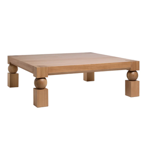 Modern Minimalist <b>Oak</b> Wooden Coffee Table Handmade Living Room Furniture Natural Finish Square Design Non-Foldable 3-Year MT - Product Image 2