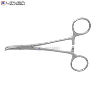 MIXTER Premium Pince hémostatique pédiatrique incurvée de 5 pouces en acier inoxydable, à lame partiellement dentelée, pour préhension chirurgicale, CE