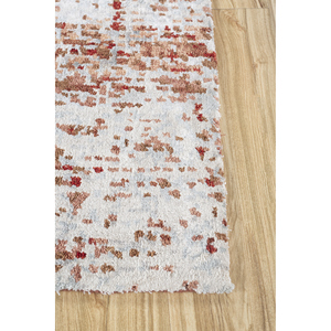 Alfombra Uvenuti de Lana y Seda de Bambú con Patrón Abstracto Anudada a Mano en Rojo y Naranja para Uso Doméstico - Modelo (1637) - Product Image 3