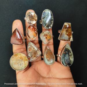 Vente en gros de bagues en argent 925 plaqué, en vrac, avec quartz de jardin, tendance, élégantes, en cristal, bijoux de mariage, adaptées aux fêtes - Product Image 3