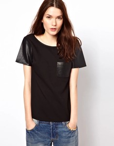 2025 Latest Design High Quality O Neck Half Sleeve T Shirt for <b>Boys</b> 100% Cotton Patchwork Leather Sleeve Leather Waist Wholesale - Product Image 4