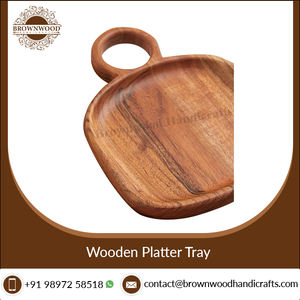 Plateau en bois fait main de forme rectangulaire de couleur finie en bois de haute qualité de 15mm d'épaisseur Lot de 3 de l'Inde - Product Image 4