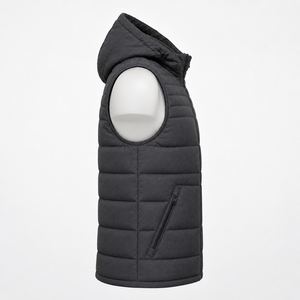 Men Hooded <b>Puffer</b> <b>Vest</b> Features Warm Insulation Comfortable Coverage And Flexible Design For Outdoor And Cold Weather Activities - Product Image 3