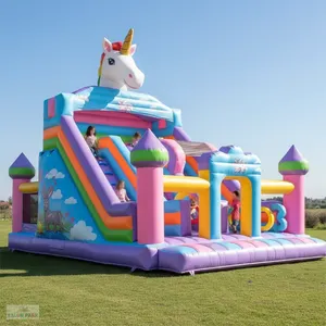 Tobogán Inflable Gigante de Unicornio para Exteriores, Equipo de Entretenimiento - Product Image 2