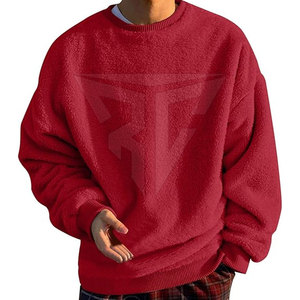 Sudadera Sherpa de algodón 100% de color personalizado para hombre, nuevo diseño informal, ropa de moda de invierno, talla grande, patrón sólido - Product Image 1