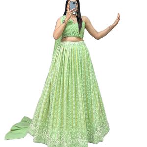 Último diseñador Faux Georgette Thread Work Lehenga Choli por Fab Zone - Product Image 1
