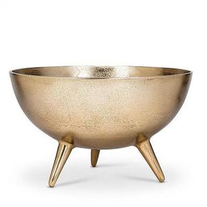Ensemble de bols de service en métal martelé de luxe, bol décoratif sur piédestal argenté, compotier pour centre de table de mariage, grand bol à fruits en aluminium - Product Image 4