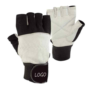 Gym Fitness Half <b>Finger</b> Gloves Polyester Adjustable Wrist <b>Strap</b> Weight Lifting Unisex Black Red Stitching - Product Image 6