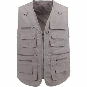 เสื้อกั๊กผ้าใบกันลมผู้ชายทำจากโรงงานเสื้อผ้าทำงานขนาด5มิติระบายอากาศได้หลายกระเป๋าสำหรับกลางแจ้งแบบลำลอง - Product Image 2