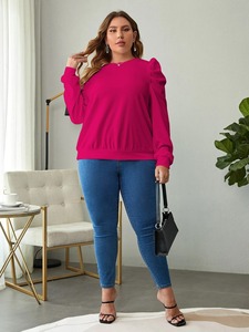 Sweat-shirt pour femme à séchage rapide, respirant, en molleton de coton, couleur unie, pull léger, décontracté, manches longues - Product Image 5