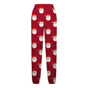 Papá Noel rojo mujer Navidad pantalones de chándal 100% poliéster acogedor cálido cordón vacaciones Loungewear Navidad pantalones de chándal - Product Image 3
