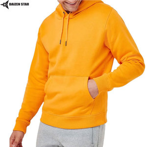 Mens Winter Pullover Hoodie 100% Cotton Fleece Eco Friendly Breathable Windproof Casual Solid Plain Dyed OEM Service - Product Image 3