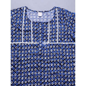 Bata de dormir para mujer 100% algodón con bolsillo lateral, estampada, suave, transpirable, ODM, cintura elástica con cordón, talla 3XL para invierno - Product Image 4