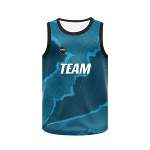 Camisetas de baloncesto por sublimación de alto rendimiento, uniforme de equipo transpirable de poliéster de secado rápido impreso personalizado para jugador de baloncesto - Product Image 3