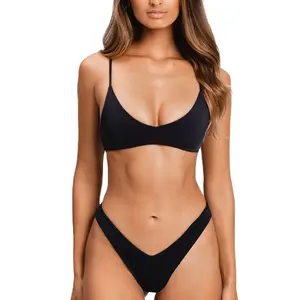 Swimsuit Bikini Tube Top Thong Shorts Custom Two Piece Bikini Set Swimsuit Summer Beachwear