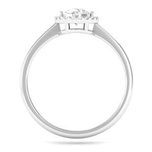 Anillo de Compromiso RITZIN con Moissanita para Mujer, Diseño de Halo Flotante de 1/2 Quilate, Plata de Ley 925 - Product Image 2